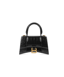 Balenciaga Hourglass XS Handbag in black crocodile embossed calfskin [Black]🖤（1 ：1 Replica）