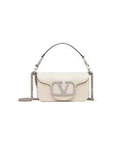 Valentino GARAVANI LOCÒ SMALL SHOULDER BAG WITH JEWEL LOGO [Lvory]🤍（1 ：1 Replica）