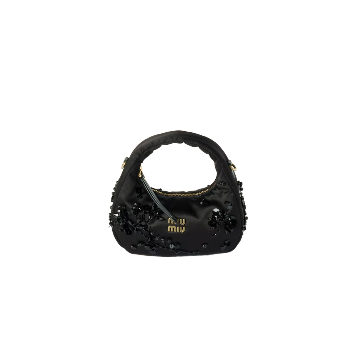 Miu Miu Wander embroidered duchesse mini bag [Black]🖤（1 ：1 Replica）