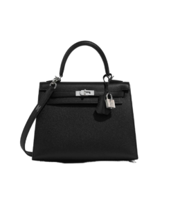 Hermes Kelly 25 Epsom With Silver Hardware [Black]🖤（1 ：1 Replica）