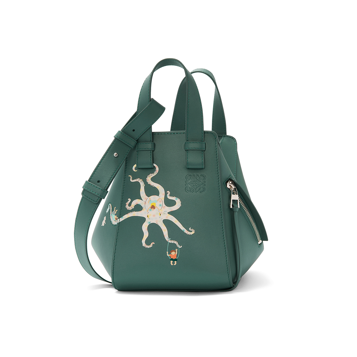 Loewe Octopus compact Hammock bag in nappa calfskin [Vetiver]💚（1 ：1 Replica）