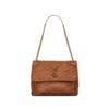 YSL NIKI Crinkled calfskin flap shoulder bag [Brown]🤎（1 ：1 Replica）