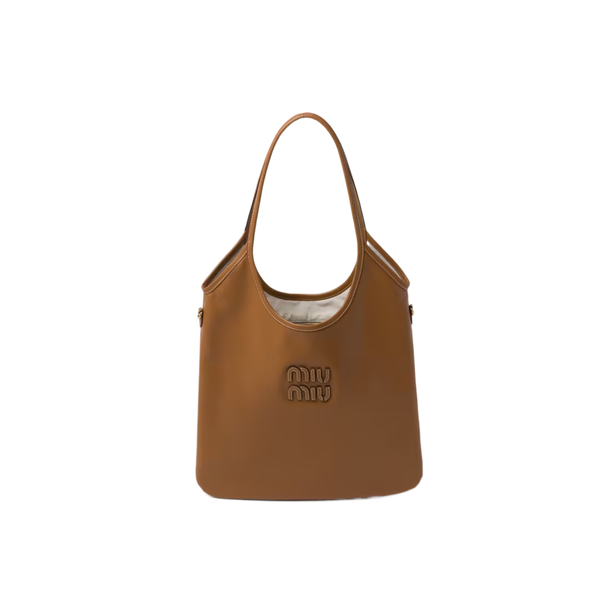 Miu Miu IVY Regular leather bag  [Cognac]🤎（1 ：1 Replica）