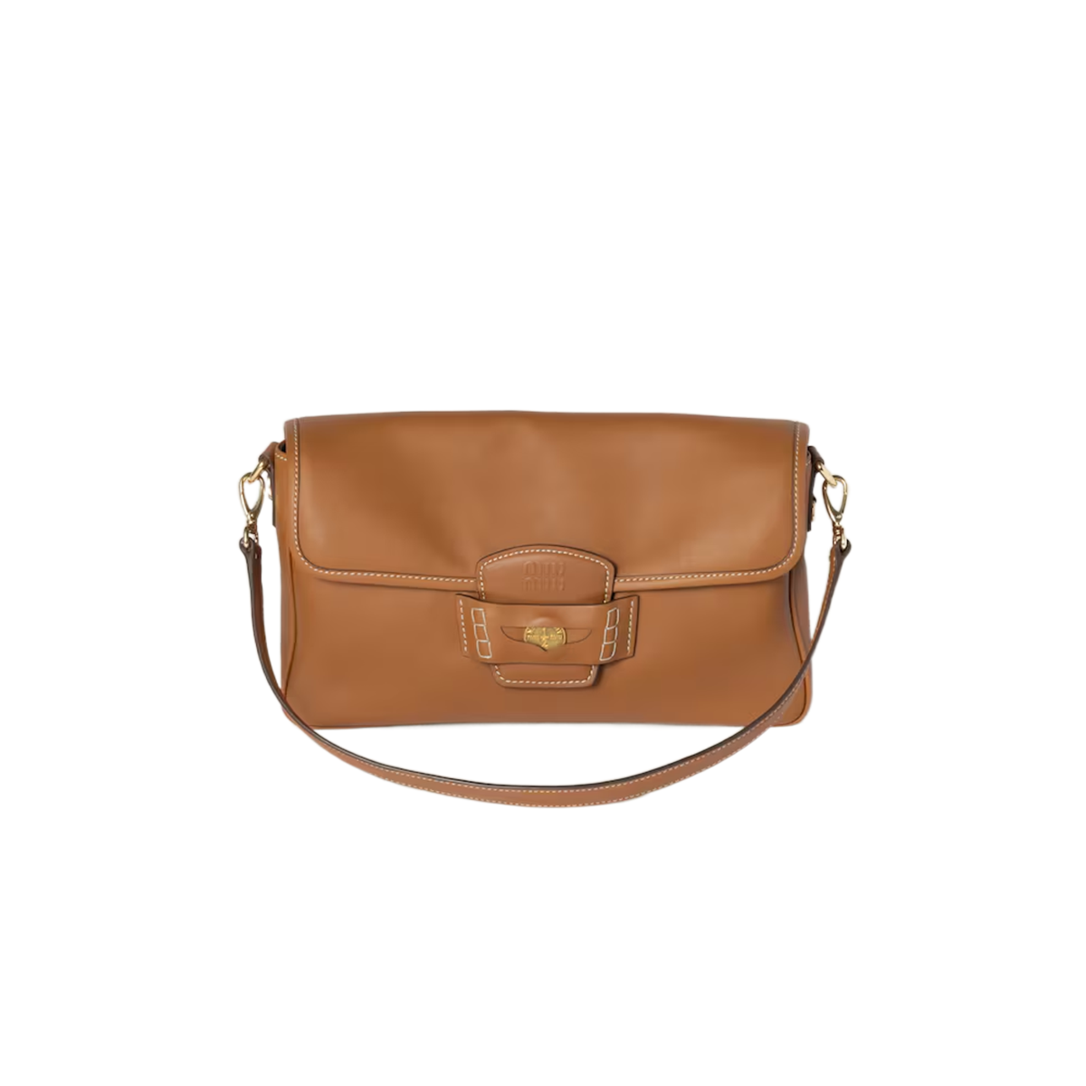 Miu Miu Penny leather bag  [Cognac]🤎（1 ：1 Replica）